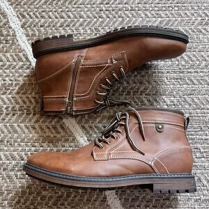 BKE Beau Brown Faux Leather Lace up Boot Sz 11